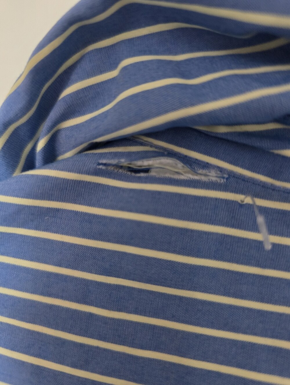 cinq à sept Blue and White Striped Tie-Front Shirt with Beaded Floral - Picture 9 of 12